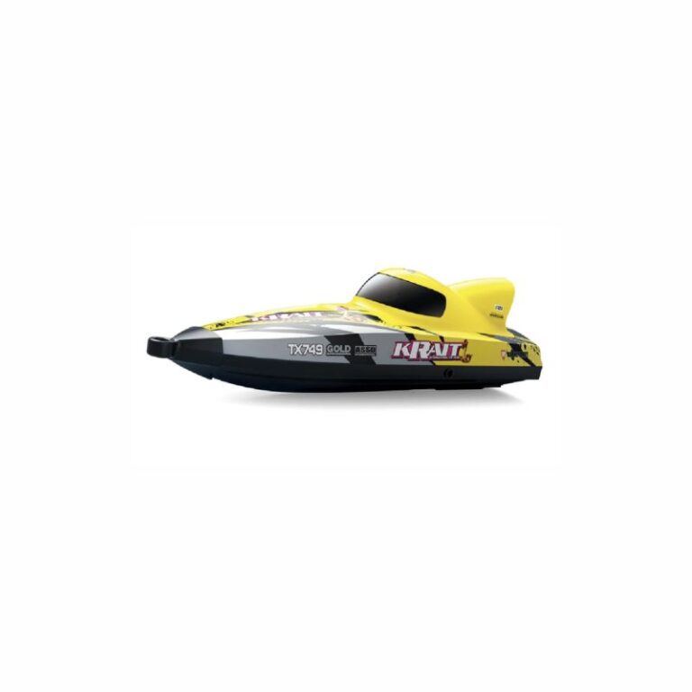 TX749 Vortex Jet RC Boat – 25+KM/H Brushless Speedboat with 2.4GHz Remote (Yellow/Blue)