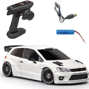 LDRC LD2801 Polo 1/28 Scale 4WD RC Drift Car – High-Speed Mini Drift Racer (White & Blue)