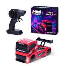 MC081 1/87 Mini 4WD RC Drift Truck – High-Speed Desktop Racing Car with LED Lights (2.4GHz Control)