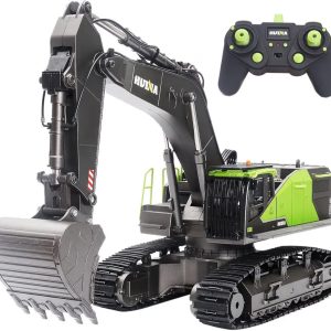 HUI NA 1592 1/14 RC Excavator – 22 Channel Full Function Construction Vehicle with Metal Bucket & 360° Rotation