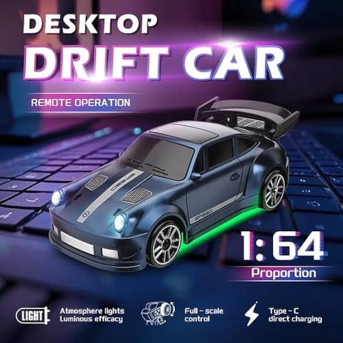 1/64 Mini RC Drift Car – 4WD High Speed Remote Control Racing Car with LED Lights (2.4GHz RTR)